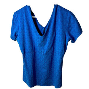 Kuhl blue pattern, cool plus polyester, tencil and organic cotton blend tee XL